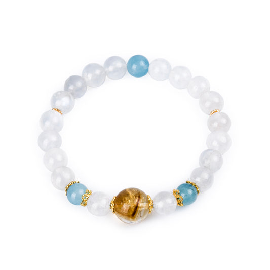 Ocean Glow Lunar Natural Crystal Bracelet