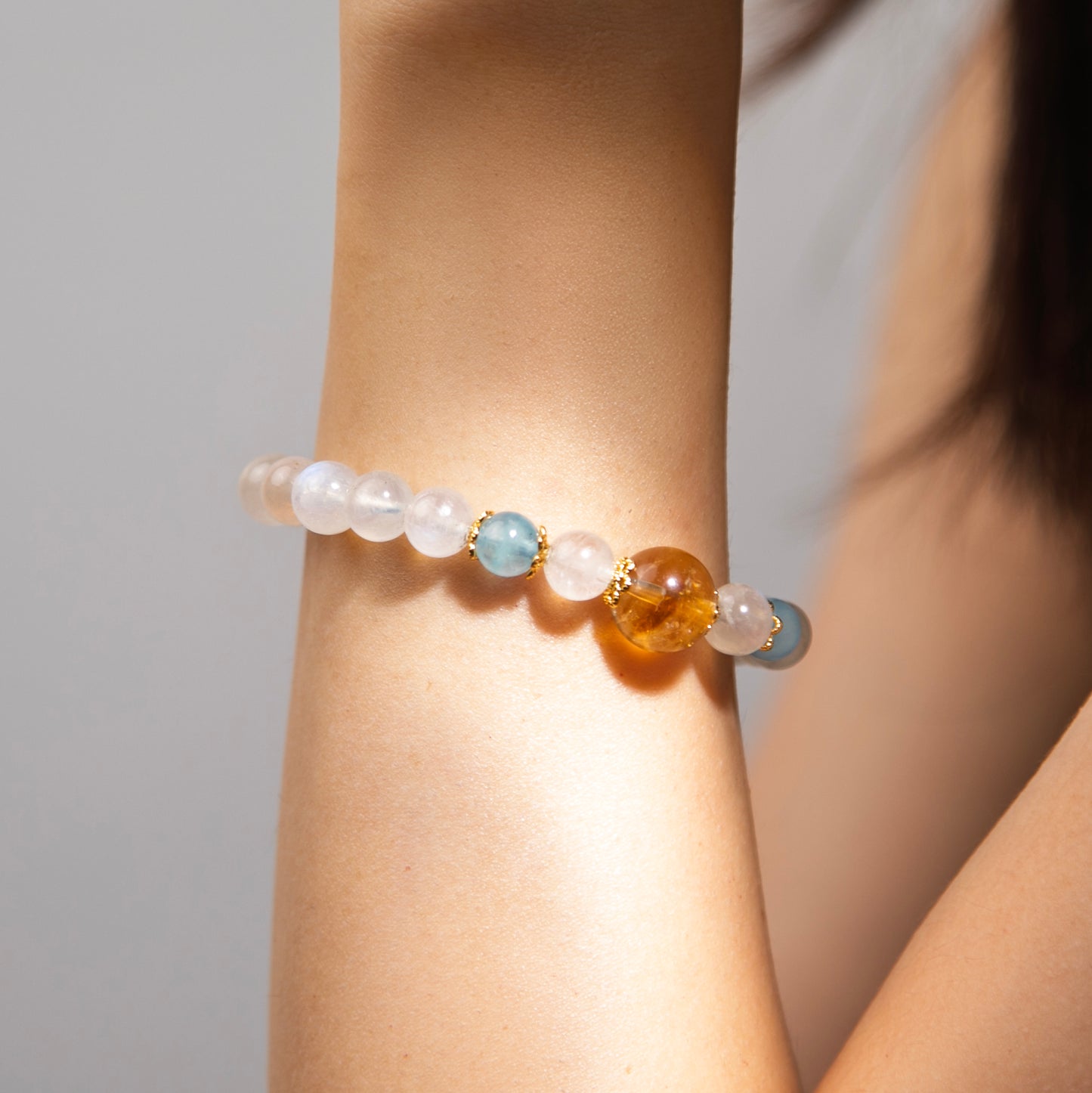 Ocean Glow Lunar Natural Crystal Bracelet