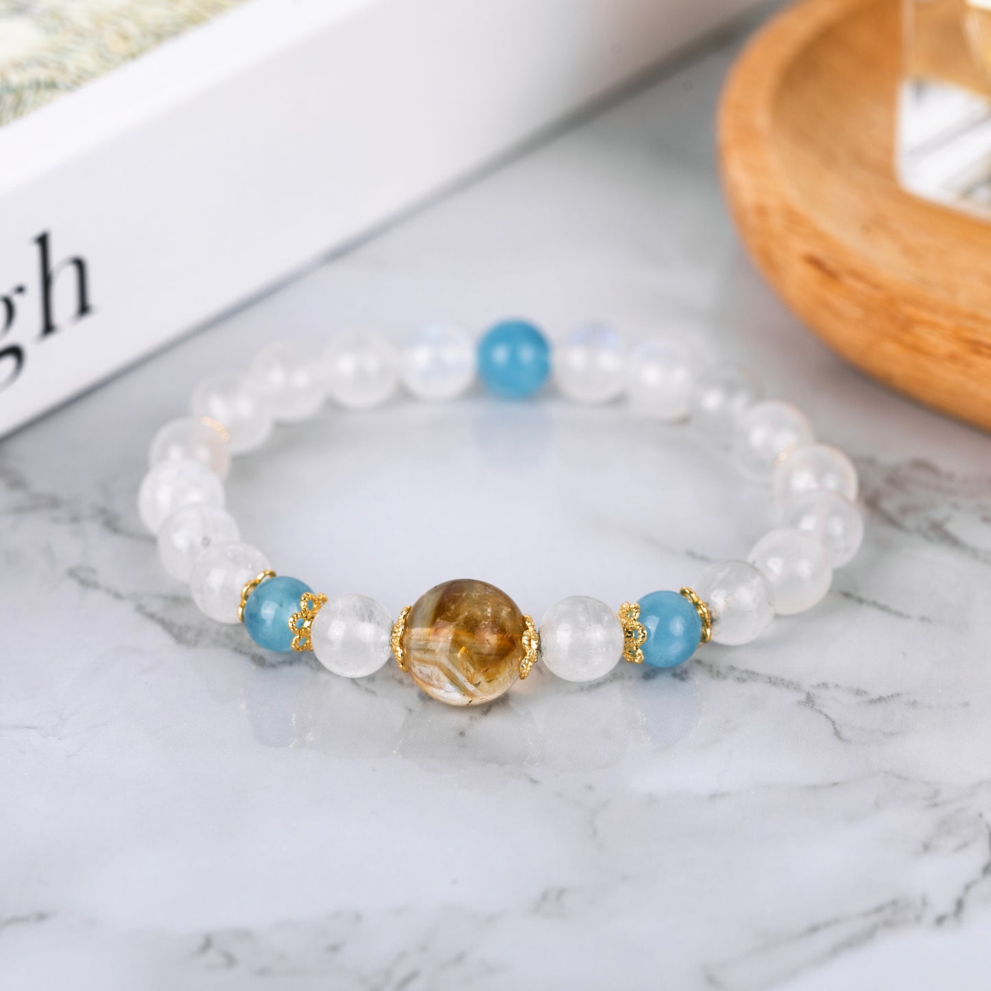 Ocean Glow Lunar Natural Crystal Bracelet